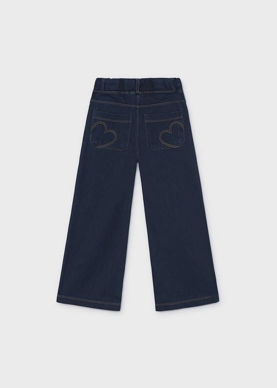 Mayoral Kız Çocuk Geniş Paça Denim Pantolon Lacivert 4501