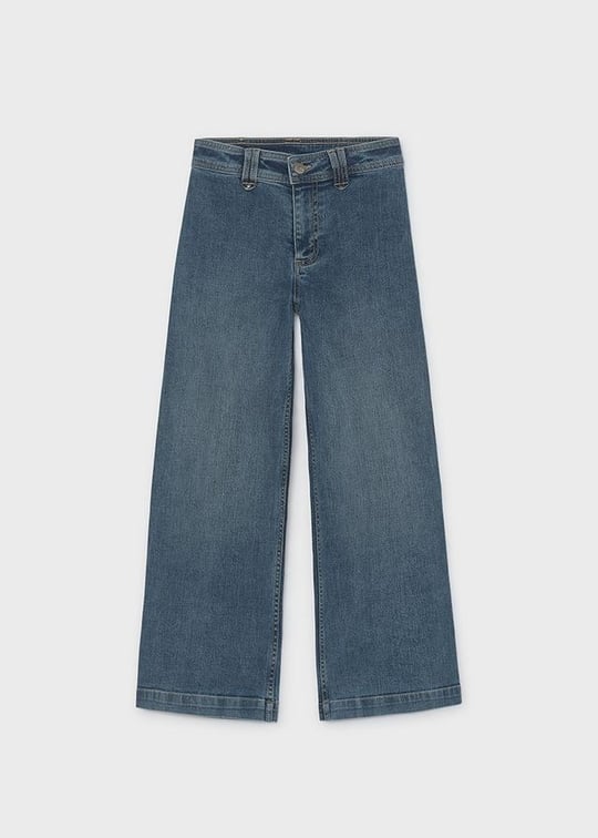 Mayoral Kız Çocuk Geniş Paça Denim Pantolon Mavi 7503