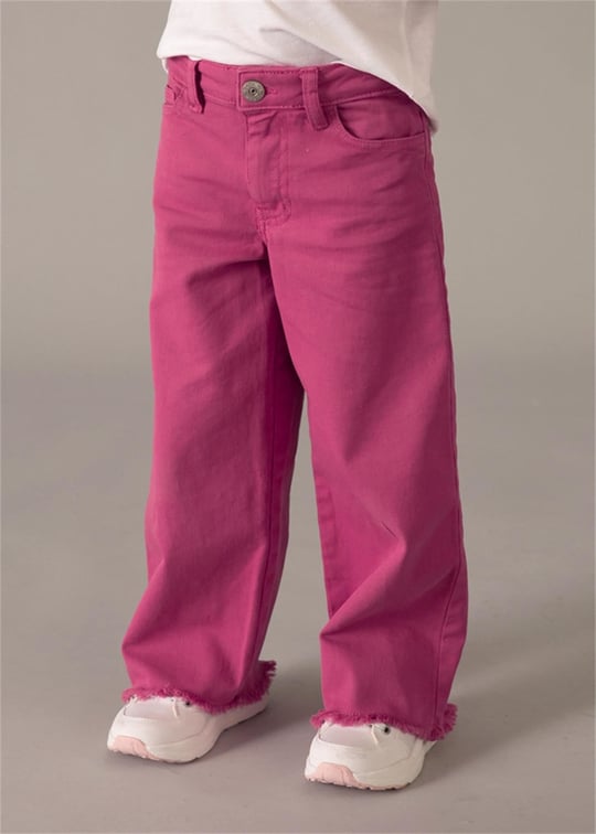 Mayoral Kız Çocuk Geniş Paçalı Gabardin Pantolon Pembe 3588