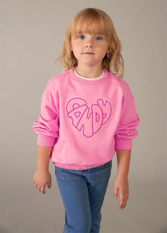 Mayoral Kız Çocuk İşlemeli Sweatshirt Pembe 3449