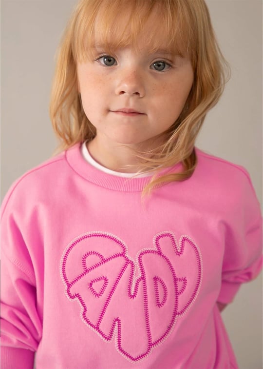 Mayoral Kız Çocuk İşlemeli Sweatshirt Pembe 3449