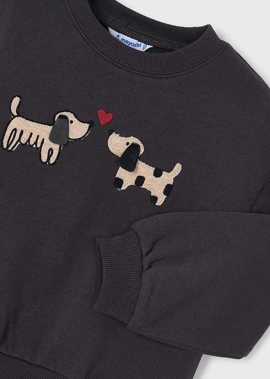 Mayoral Kız Çocuk Kabartmalı Sweatshirt Siyah 4407