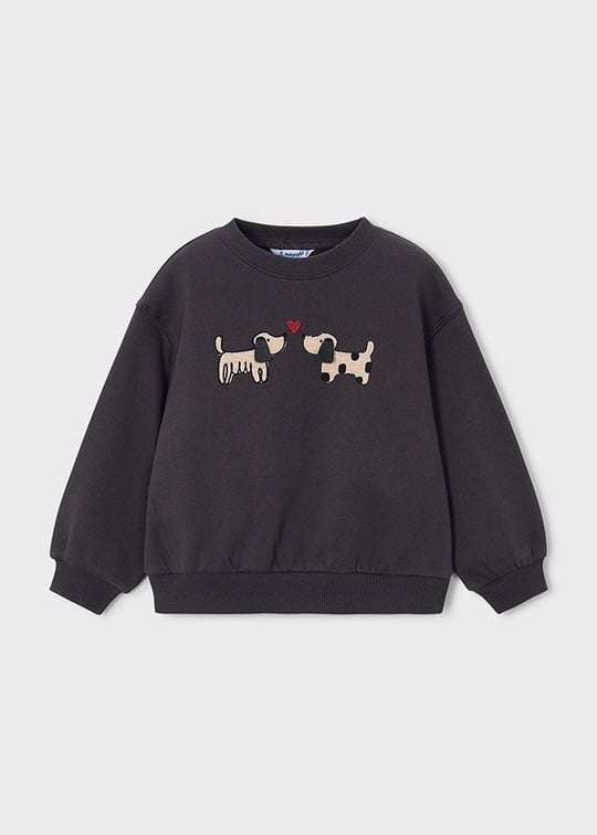 Mayoral Kız Çocuk Kabartmalı Sweatshirt Siyah 4407