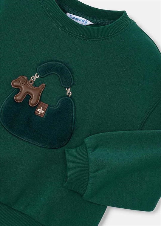 Mayoral Kız Çocuk Kabartmalı Sweatshirt Zümrüt Yeşili 4407