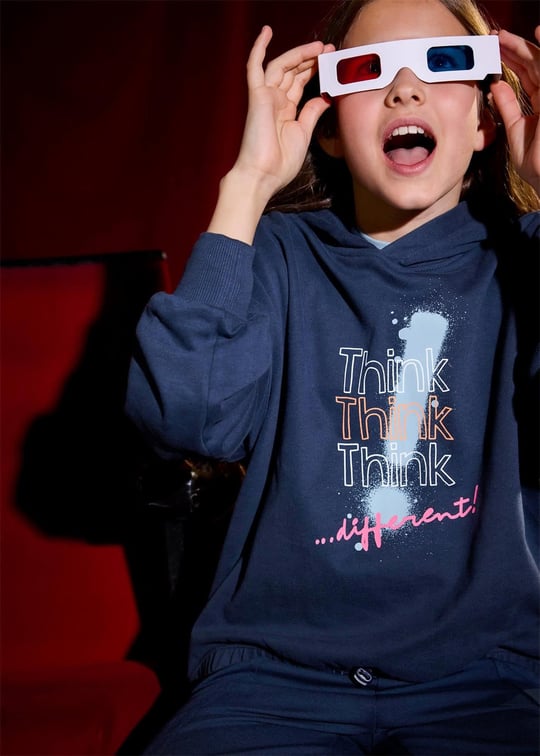 Mayoral Kız Çocuk Kapüşonlu Sweatshirt Petrol 7425