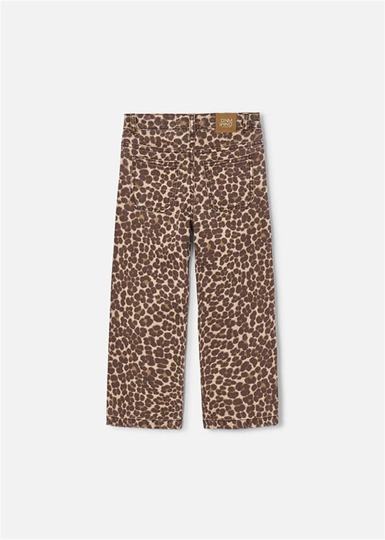 Mayoral Kız Çocuk Leopar Desenli Gabardin Pantolon Kahverengi 4519