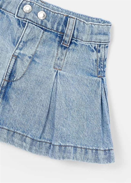 Mayoral Kız Çocuk Pileli Denim Etek Mavi 3905