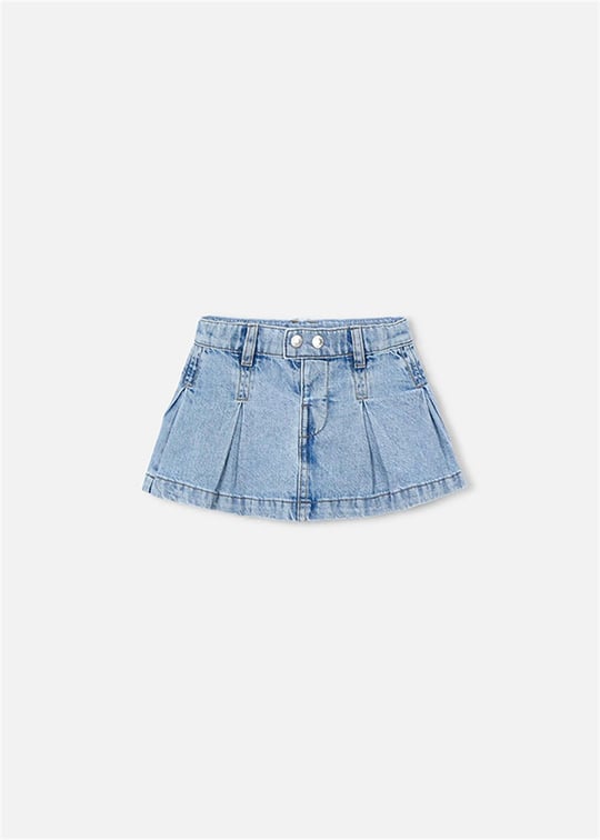 Mayoral Kız Çocuk Pileli Denim Etek Mavi 3905