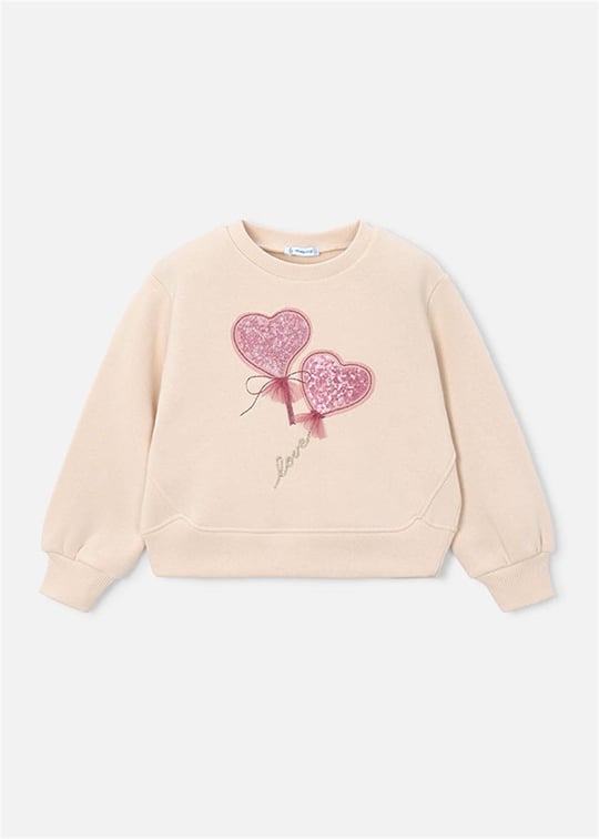 Mayoral Kız Çocuk Pullu Sweatshirt Krem 4408