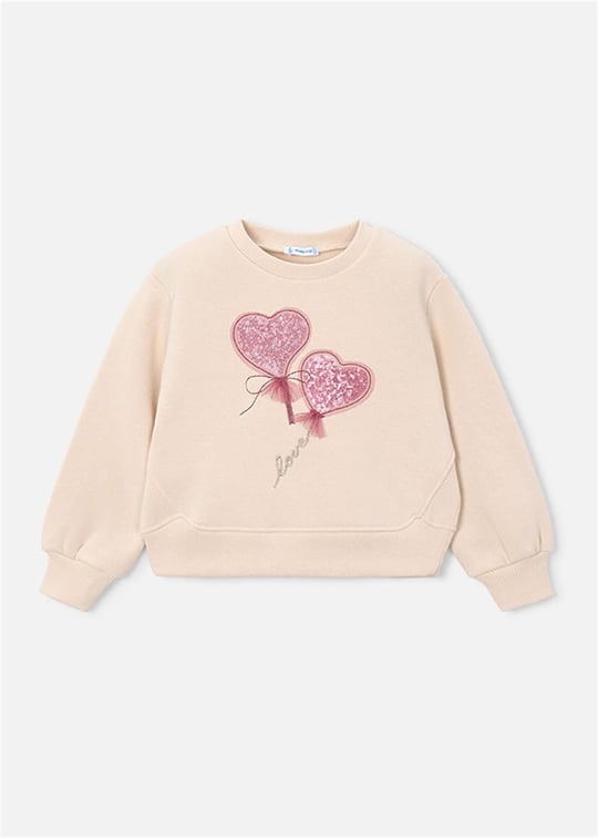 Mayoral Kız Çocuk Pullu Sweatshirt Krem 4408
