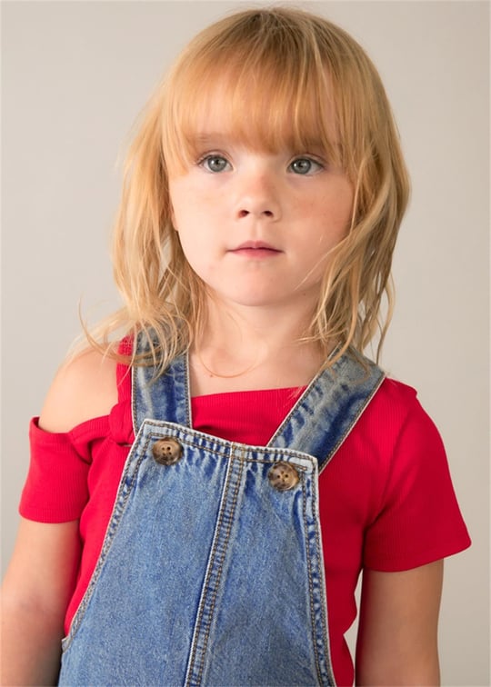 Mayoral Kız Çocuk Salopet Denim Elbise Mavi 3910