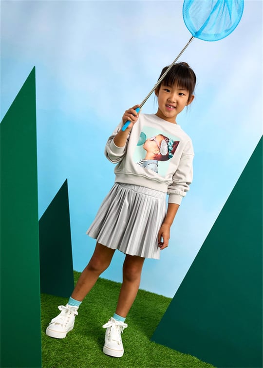 Mayoral Kız Çocuk Sweatshirt Gri 3401