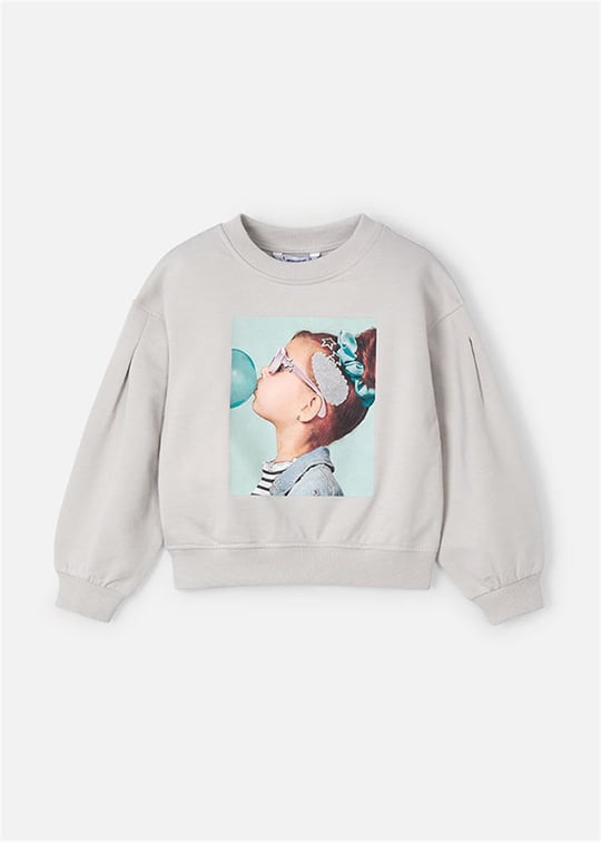 Mayoral Kız Çocuk Sweatshirt Gri 3401
