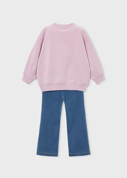 Mayoral Kız Çocuk Sweatshirt Tayt Takım Pudra 4732