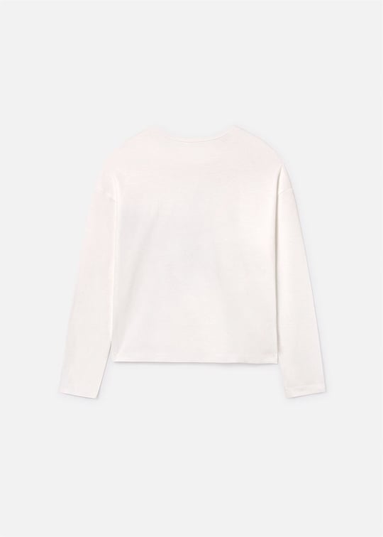 Mayoral Kız Çocuk Uzun Kol Sweatshirt Ekru 7019