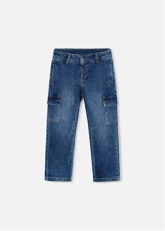 Mayral Erkek Çocuk Kargo Kot Pantolon Mavi 3578