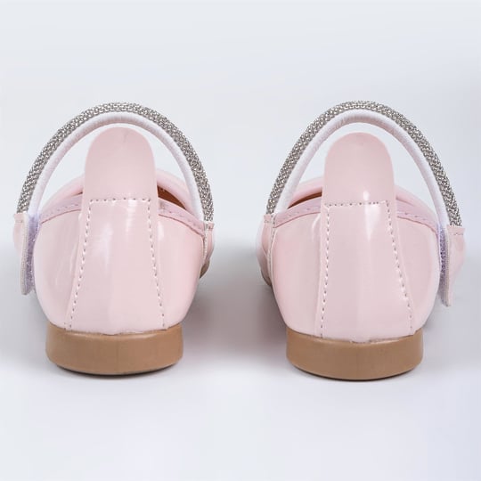 Merli&Rose Kız Çocuk Kalpli Babet Pudra Rugan P10005