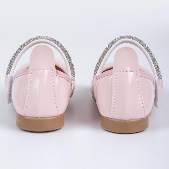 Merli&Rose Kız Çocuk Kalpli Babet Pudra Rugan P10005