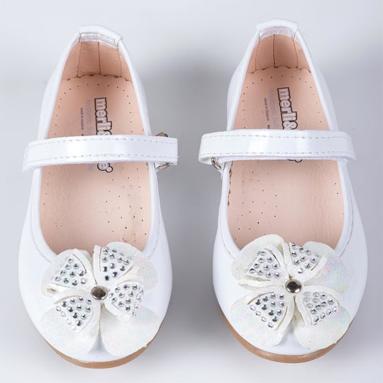 Merli&Rose Kız Çocuk Yonca Babet Beyaz Rugan P9060