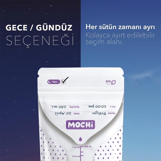 Mochi Süt Saklama Poşeti 25 Adet 20025