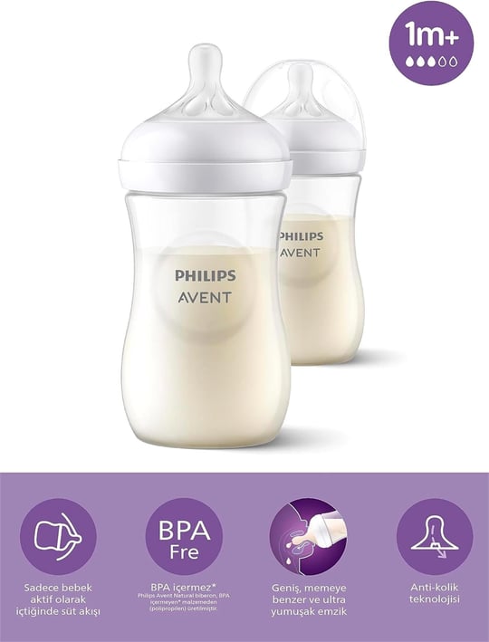 Philips Avent Natural Response Doğal Tepkili Pp 2li Biberon Seti 260ml 1Ay SCY903/02