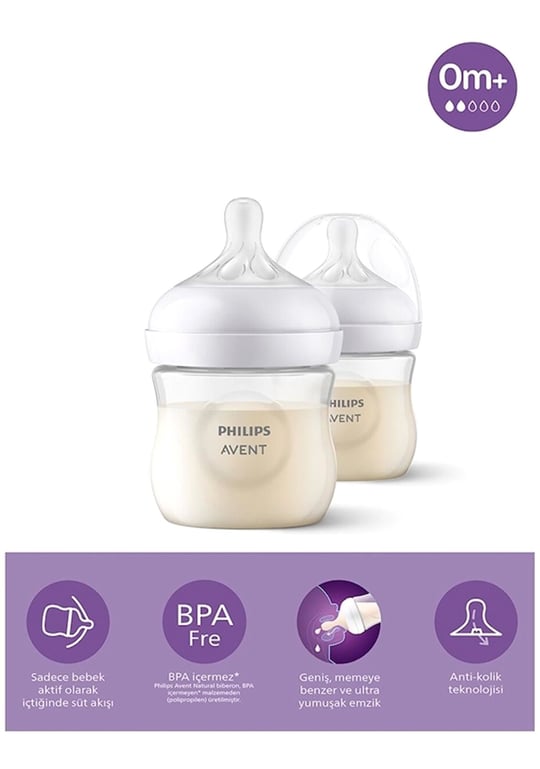 Philips Avent Natural Response Doğal Tepkili Pp 2li Biberon Seti 125ml 0 Ay SCY900/02 