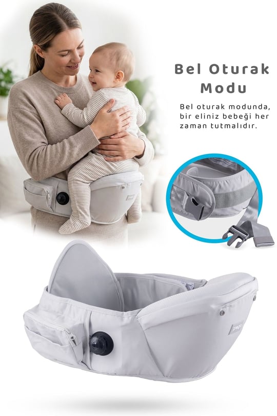 Prego Dallas Anatomik Bebek Kangurusu Gri 3099