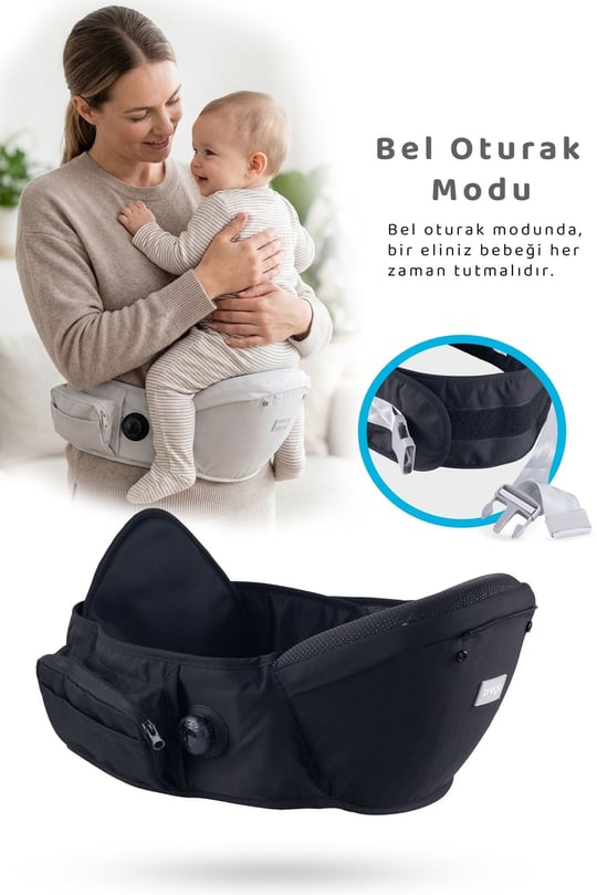 Prego Dallas Anatomik Bebek Kangurusu Siyah 3099