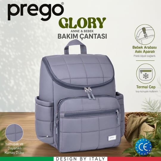 Prego Glory Bebek Bakım Çantası Gri 3070