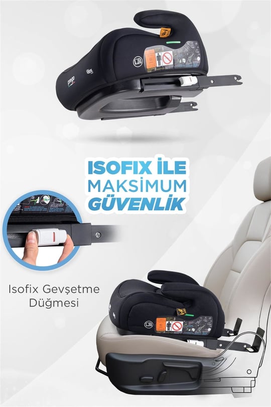 Prego Hera İ-Size İsofixli Yükseltici Oto Koltuğu Siyah 4099