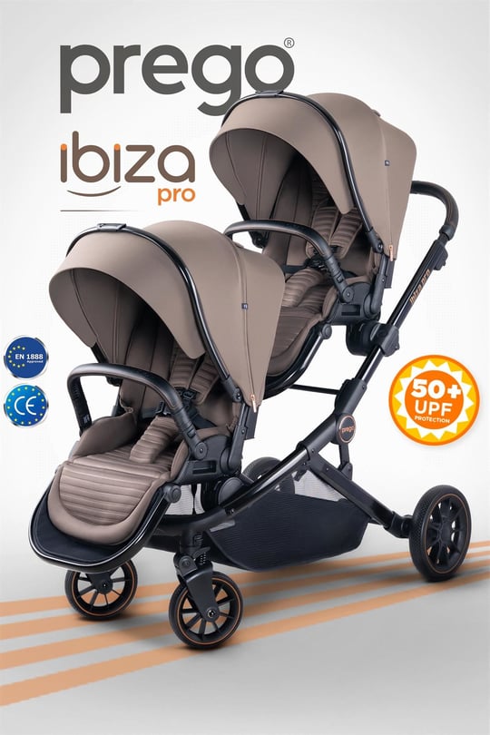 Prego İbiza New Pro İkiz Bebek Arabası Kahve