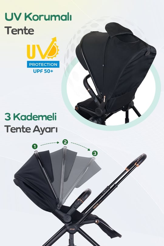 Prego Mios Premium I-Size Bebek Arabası Siyah 2415