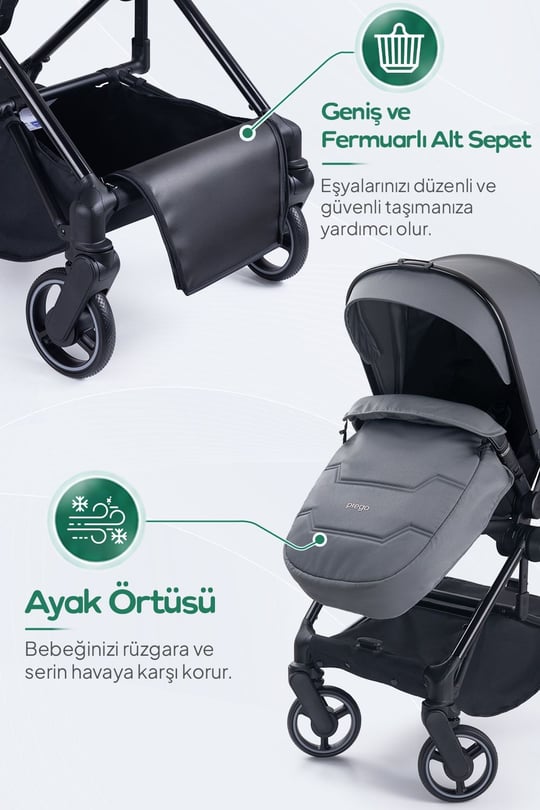 Prego Mios Premium I-Size Bebek Arabası Gri 2415