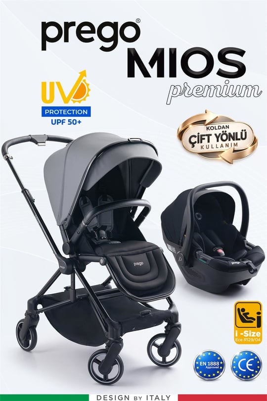 Prego Mios Premium I-Size Bebek Arabası Gri 2415