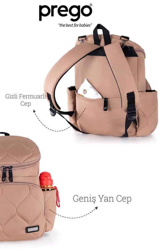 Prego Montana Bebek Bakım Çantası Camel 3084