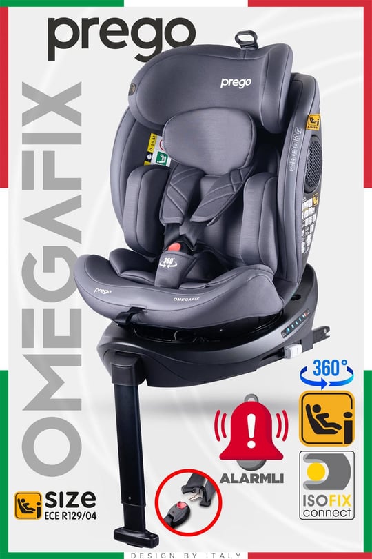 Prego Omegafix  I-Size Oto Koltuğu  Ayak Destekli Gri 4101
