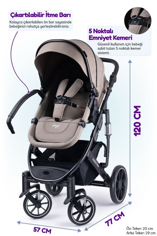 Prego Range Pro I-Size Travel Bebek Arabası Bej SL-668