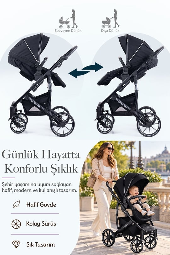 Prego Range Pro I-Size Travel Bebek Arabası Siyah SL-668