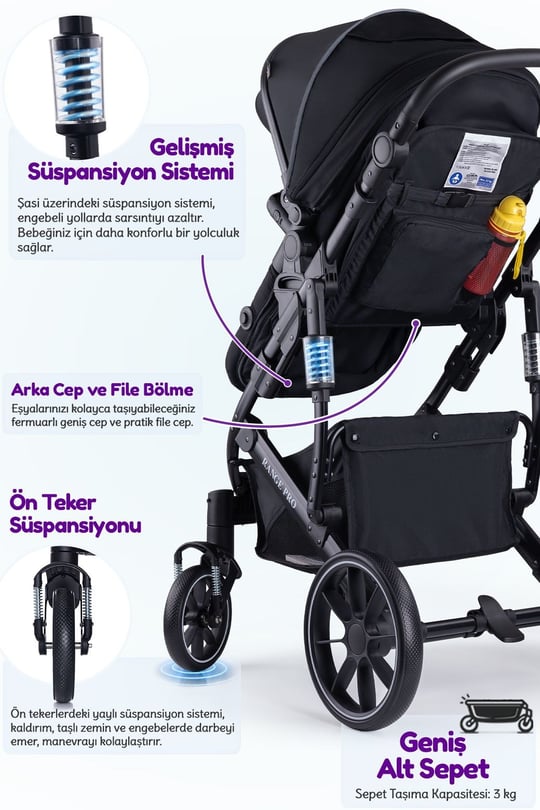 Prego Range Pro I-Size Travel Bebek Arabası Siyah SL-668