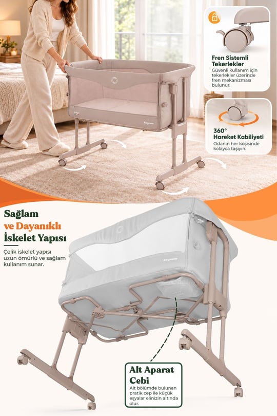Prego Regnum Anne Yanı Beşik Bej 4095
