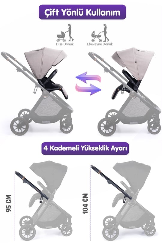 Prego Venüs Premium Travel Sistem Bebek Arabası Bej 2029