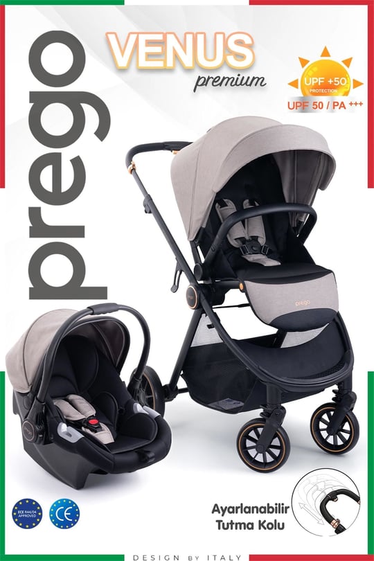 Prego Venüs Premium Travel Sistem Bebek Arabası Bej 2029