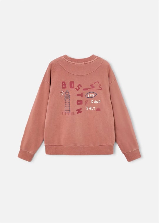 The Boston Kids Erkek Çocuk Baskılı Sweatshirt Tarçın 6423