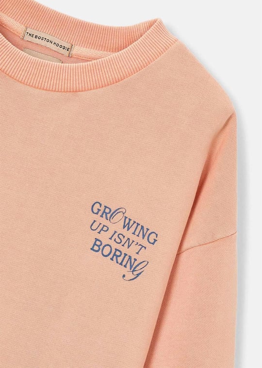 The Boston Kids Erkek Çocuk Baskılı Sweatshirt Somon 6421