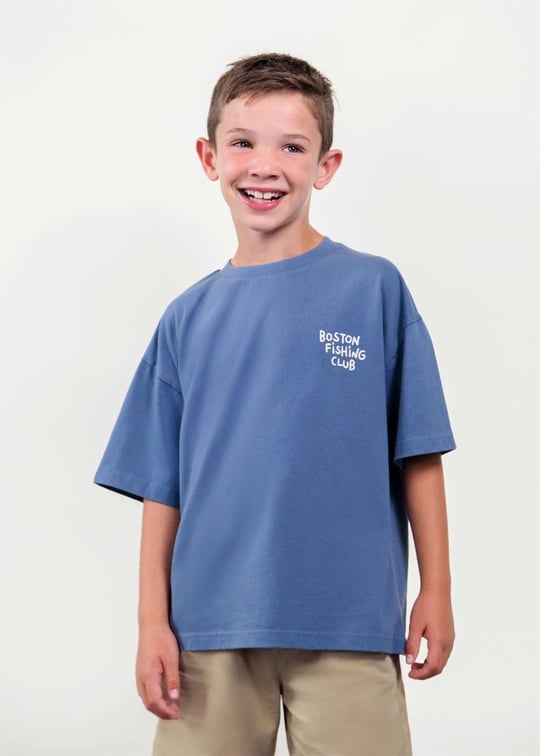 The Boston Kids Erkek Çocuk Baskılı Tişört Mavi 6042