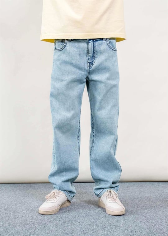 The Boston Kids Erkek Çocuk Geniş Paçalı Kot Pantolon Mavi 6575