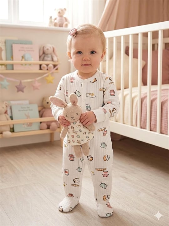 Tiffany Baby Bebek Breakfast Theme Patikli Tulum Ekru 35033