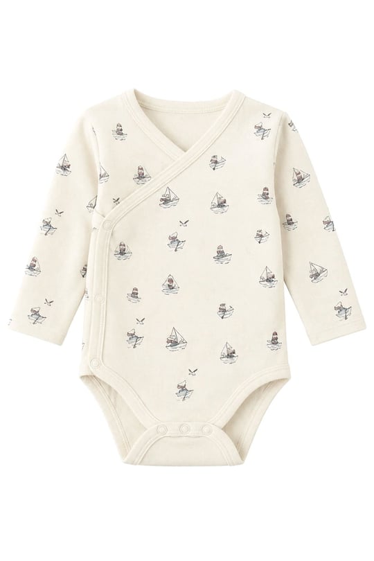 Tiffany Baby Bebek Krooboy Organik Theme Uzun Kol Zıbın Krem 14020