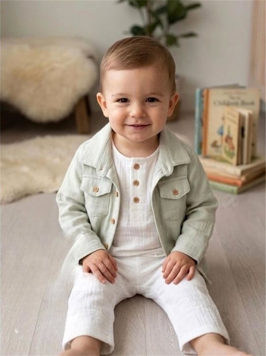 Tiffany Baby Bebek Linen Breeze Theme Gömlek Yeşil 52120
