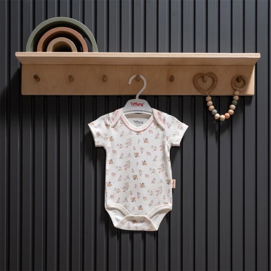 Tiffany Baby Kız Bebek Cute Cats Yarım Kol Badi Ekru 34008